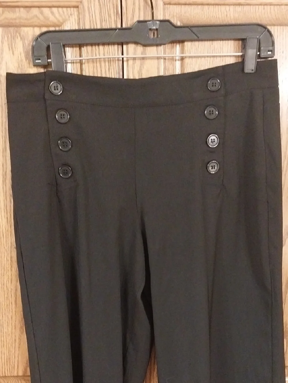 Max Studio NWT Women's High-Rise Sailor Wide-Leg Pants Size 8 Black Coquette